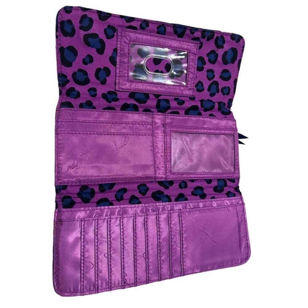 Vera Bradley Trifold Organizer Wallet African Violet retired pattern - Picture 2 of 6